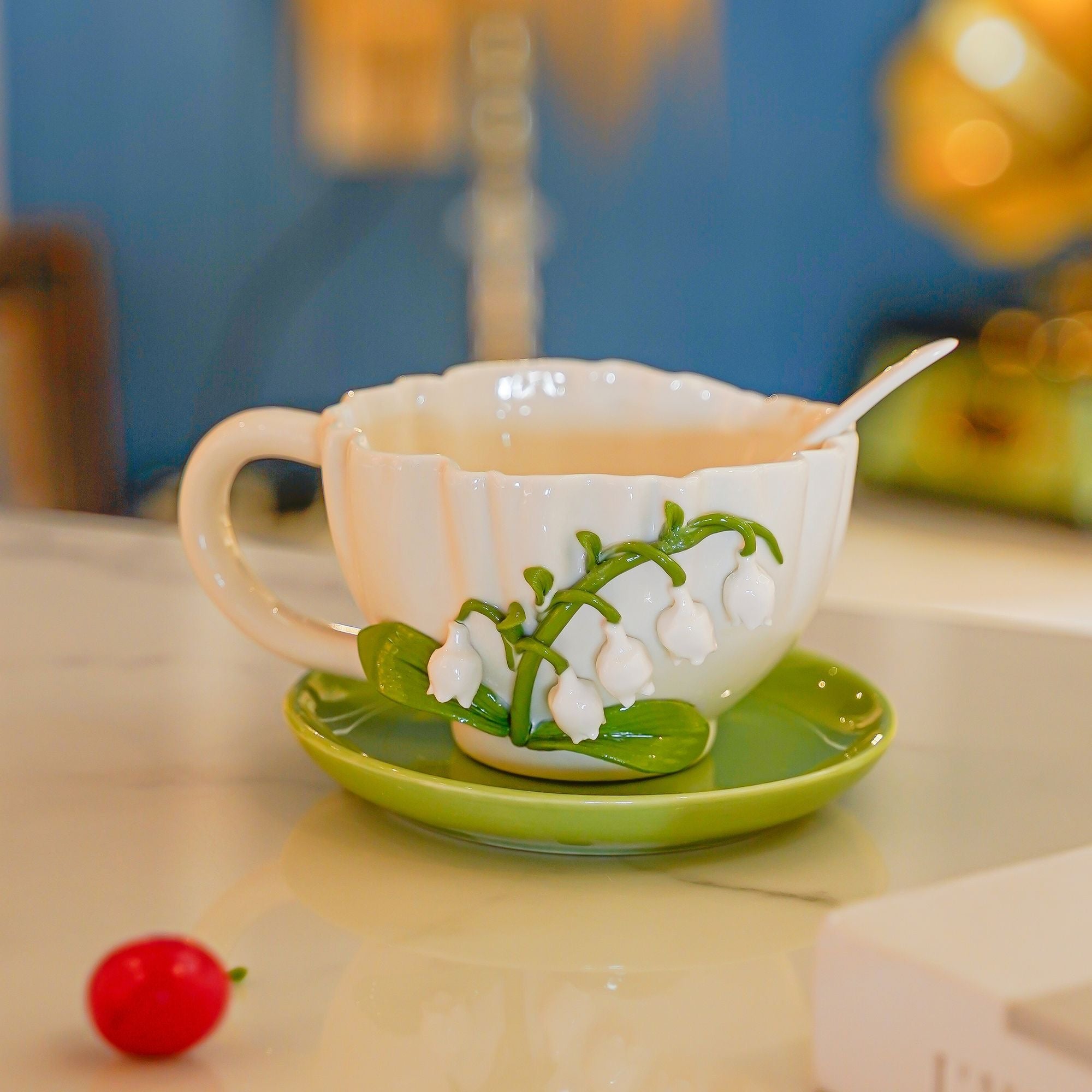 Orchid flower Ceramics water cup